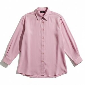Ashleigh‎ Morgan Sport Silk Button Down Blouse, Dusty Rose Pink, Women's Medium